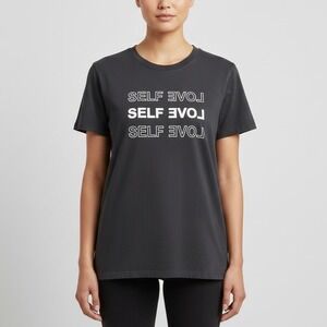 MATE the Label Self Love Graphic Tee in Black Organic Cotton Size XS/S